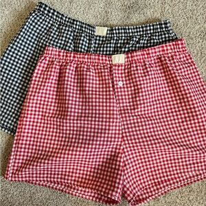 Gingham Checkered Women's Shorts - Red and Black
